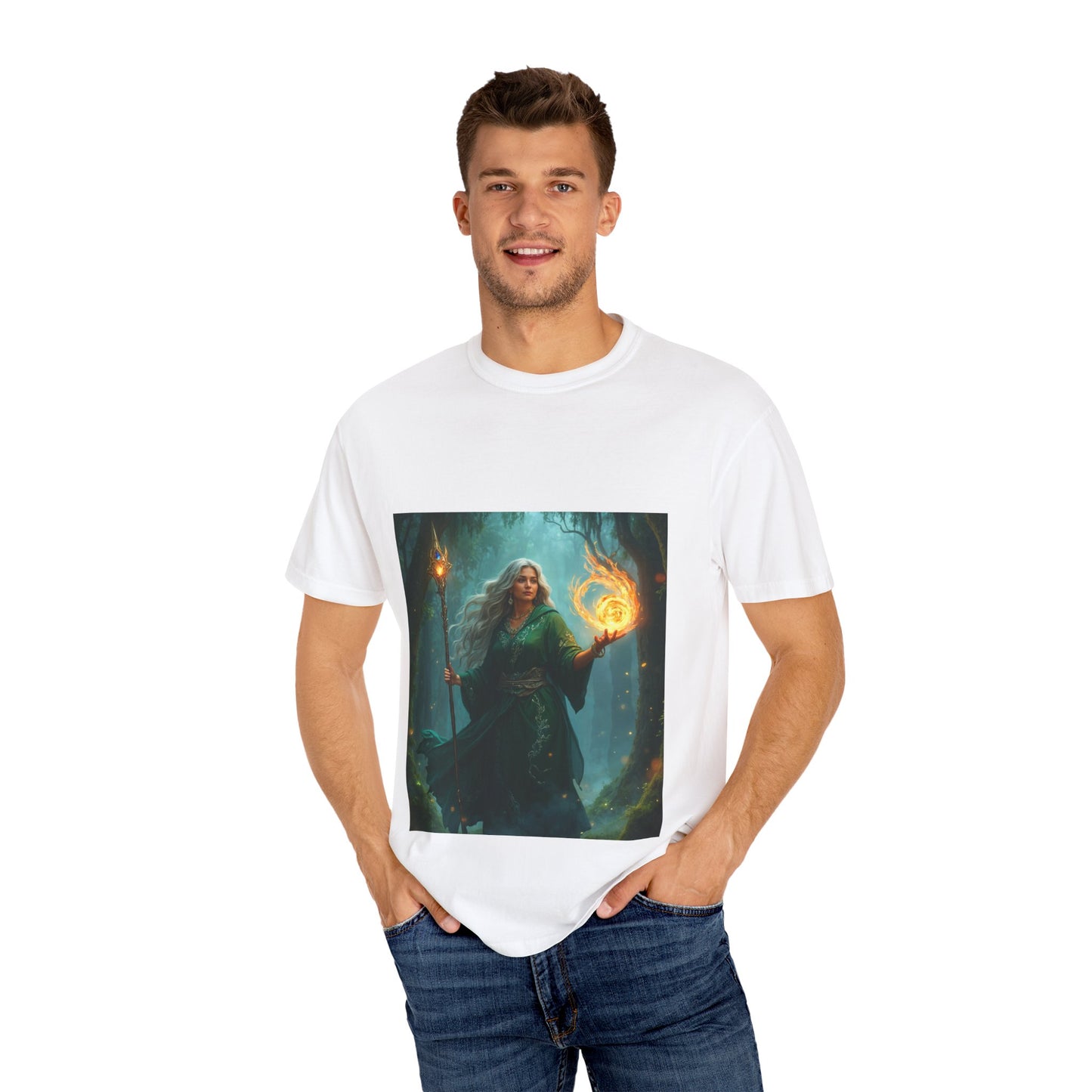 Mystical Sorceress T-Shirt, Fantasy Apparel, Gift for Wizards, Magical Tee, Unisex Graphic Shirt, Casual Wear, Cool Sorcery Merch